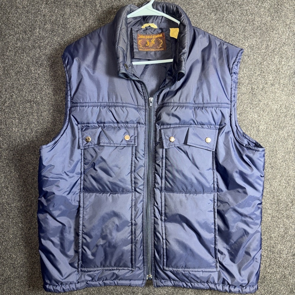 John Paul Goebel Men's Vintage Zip‎ Up Puffer Vest | Size 1X